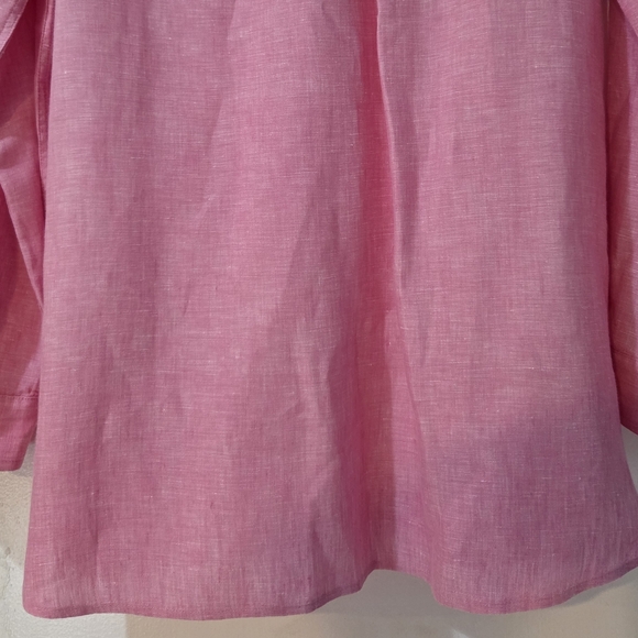 Women's J. McLaughlin Pink Britt Linen Blouse, Size L - Picture 11 of 13
